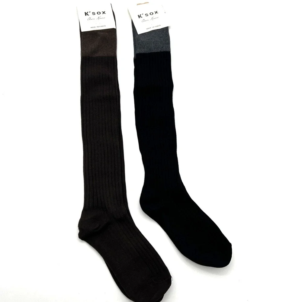 Lot of 7 Korea K'sox Over Knee High Socks Ribbed Warm Cozy Style Women Girls‎